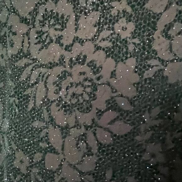 90s AGB Glitter Lace Dress NWT Black w/ Red Lining Women’s 8 Formal Hi-Lo - Picture 6 of 11